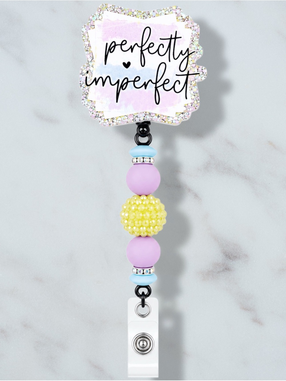 Perfectly Imperfect Pastel Beaded Badge Reel